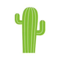Design element of cactus on white background. Flat styled plant template. Clip art element for wallpaper, greeting card, poster, flyer, banner print
