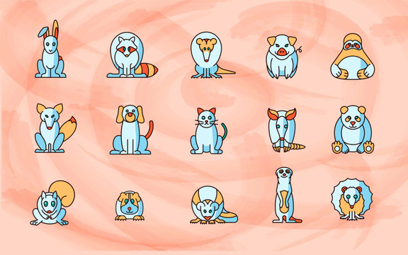 Set de iconos de animales