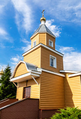 Wooden orthodox church against the sky