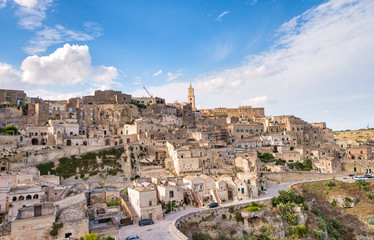 Fototapeta na wymiar Aerial view of Matera buidlings and cityscape, Basilicata