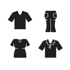 cloth and fashion accessories icons set