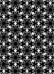 Black and white ornate geometric pattern and abstract background