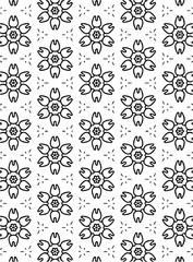 Black and white ornate geometric pattern and abstract background
