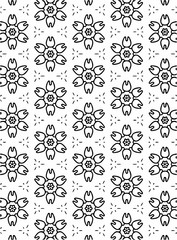 Black and white ornate geometric pattern and abstract background