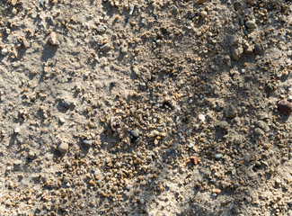 Horizontal gravel texture from quartz sand.