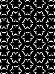 Black and white ornate geometric pattern and abstract background