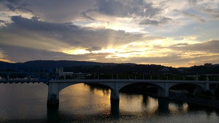 Fototapeta premium bridge at sunset 