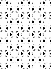 Black and white ornate geometric pattern and abstract background