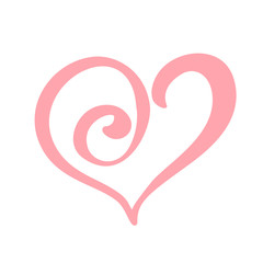Hand drawn Heart love sign. Romantic calligraphy vector illustration. Concepn icon symbol for t-shirt, greeting card, poster wedding. Design flat element of valentine day