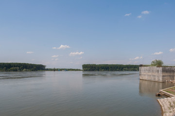 Danube River, passing through the town of Silistra, Bulgaria