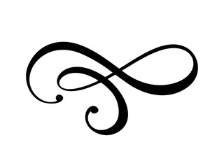 floral calligraphy element flourish, divider for page decoration and frame design illustration swirl. Decorative Vintage shape for wedding cards and invitations