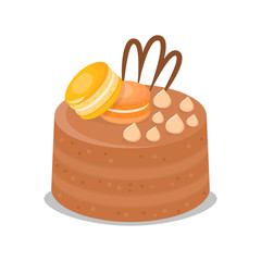 Chocolate Multi Layer Cake Vector Illustration
