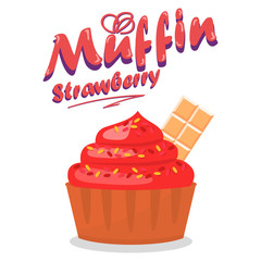 Delicious Strawberry Cupcake Social media Banner