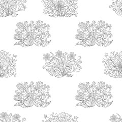 Seamless pattern of hand-drawn colors, for coloring pages