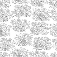 Seamless pattern of hand-drawn colors, for coloring pages
