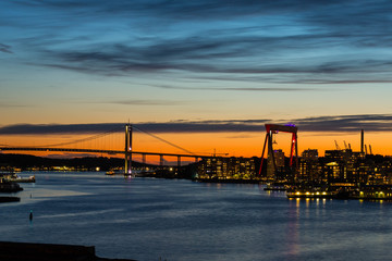 Autum sunset in Gothenburg, Sweden.	