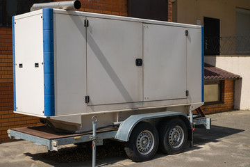 Mobile diesel generator for emergency electric power on the trailer.