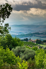 Fototapeta na wymiar Rocca DOrcia views from Bagno Vignoni, Tuscany, Italy