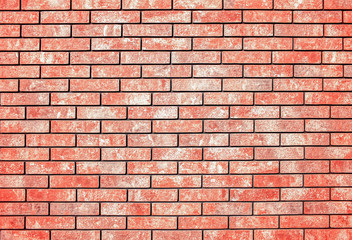 Obraz premium brick wall close-up. background with red brick masonry.
