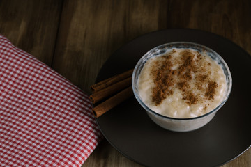 Dessert rice pudding