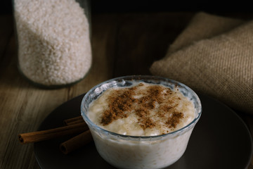 Dessert rice pudding