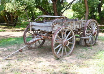 Fototapeta na wymiar old wagon in New Mexico