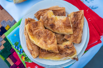 Tradicional homemade Balcan pie  made by housewives from villages