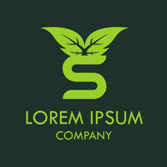 Alphabet S Letter green logo