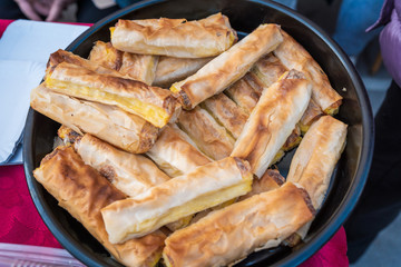 Tradicional homemade Balcan pie  made by housewives from villages