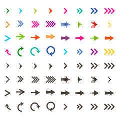 Arrows set. Arrow icon. Arrow black colored and colorful. vector icon. Arrow. Arrows vector collection. Vector