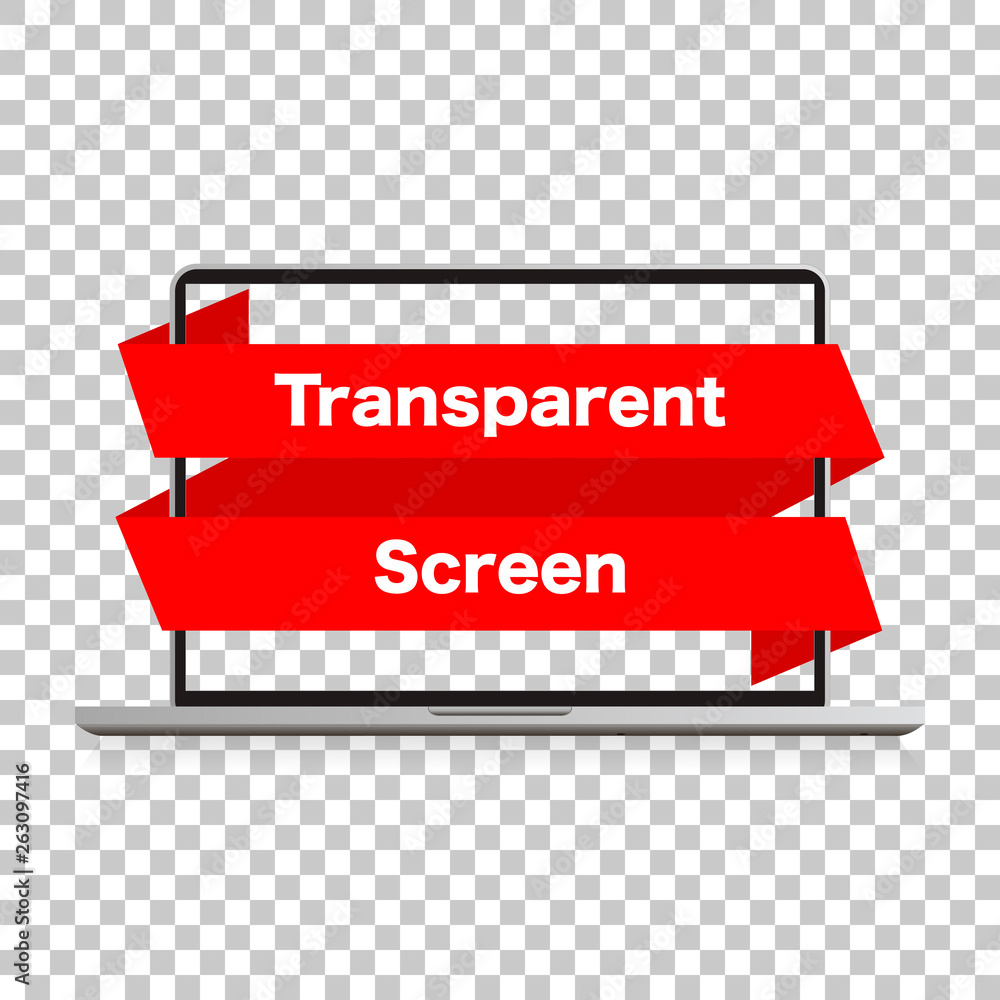 Poster laptop mockup isolated. screen laptop transparent empy isolated background. realistic device. vector