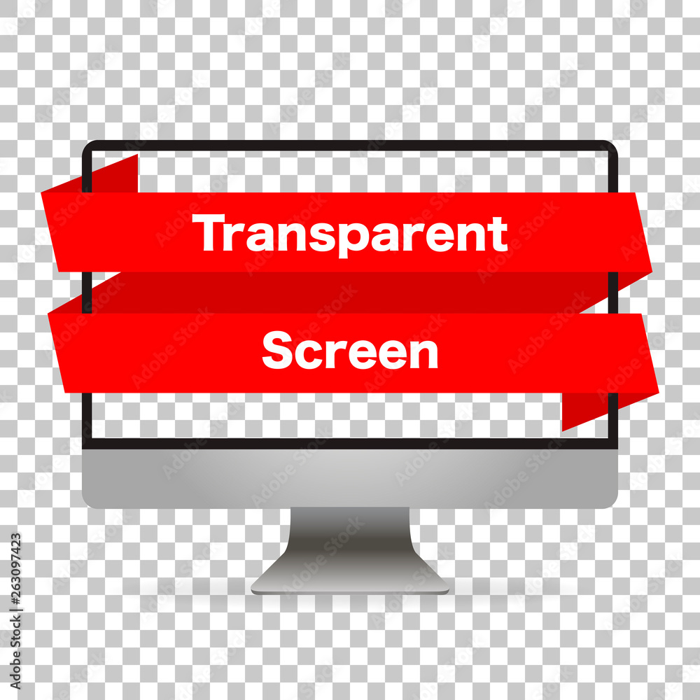 Poster monitor computer mockup isolated. screen monitor transparent empy isolated background. realistic dev