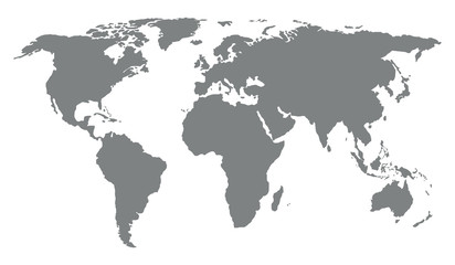 World map on white background. Vector