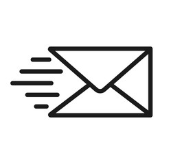 Send message icon on white background. Vector