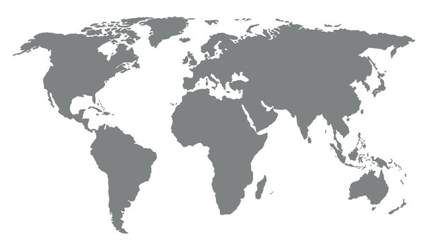 World map on white background. Vector