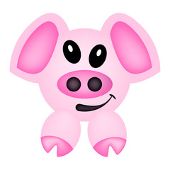 pink cute cartoon pig