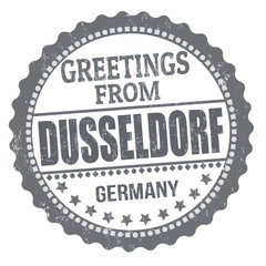 Greetings from Dusseldorf sign or stamp