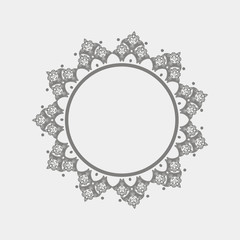 Frame with point and flower in Art Nouveau style. Vector illustration.