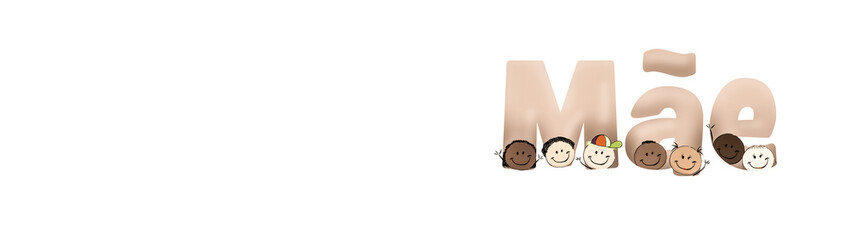 Background image celebrating mothers day, illustration mothers day 2019, , written in the Portuguese language of Brazil.