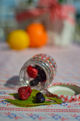 Forest fruits servings