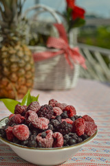 Forest fruits servings