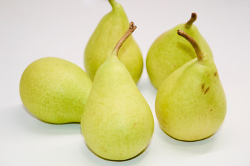 Various pears isolated