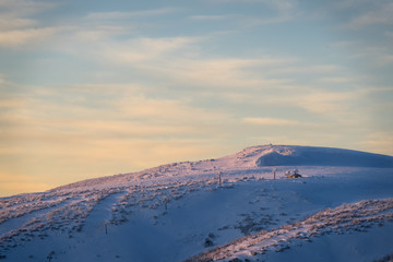 stunning lights at sunset, hotham alpine resort