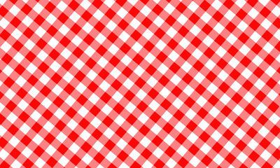 Red Gingham seamless pattern. Texture from rhombus/squares for - plaid, tablecloths, clothes, shirts, dresses, paper, bedding, blankets, quilts and other textile products. 