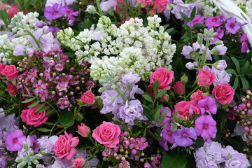 Bouquet of delicate, bright, different colors.