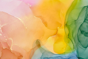 Fluid Art . Abstract colorful background, wallpaper. Mixing acrylic paints. Modern art. Marble...