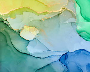 Fluid Art . Abstract colorful background, wallpaper. Mixing acrylic paints. Modern art. Marble texture. Alcohol ink colors  translucent