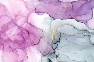 Fluid Art . Abstract colorful background, wallpaper. Mixing acrylic paints. Modern art. Marble texture. Alcohol ink colors  translucent