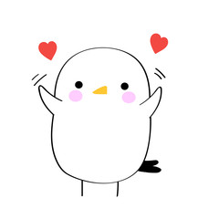 The sweet bird is happy. Children's illustration