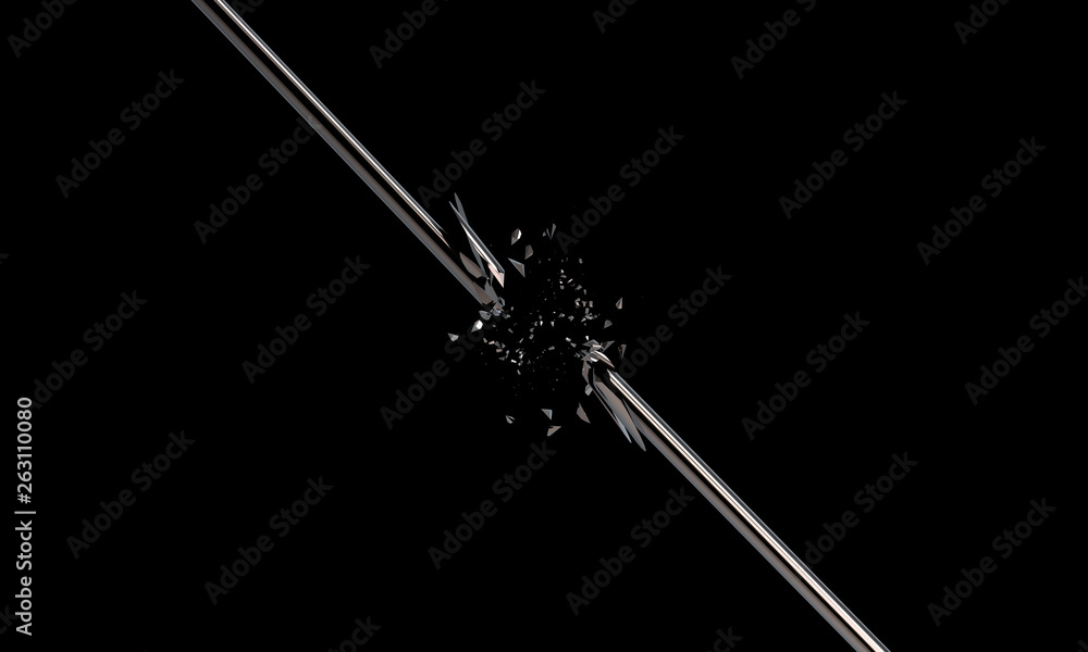 Aufkleber abstract 3d render of broken line, modern background design with cracked shape